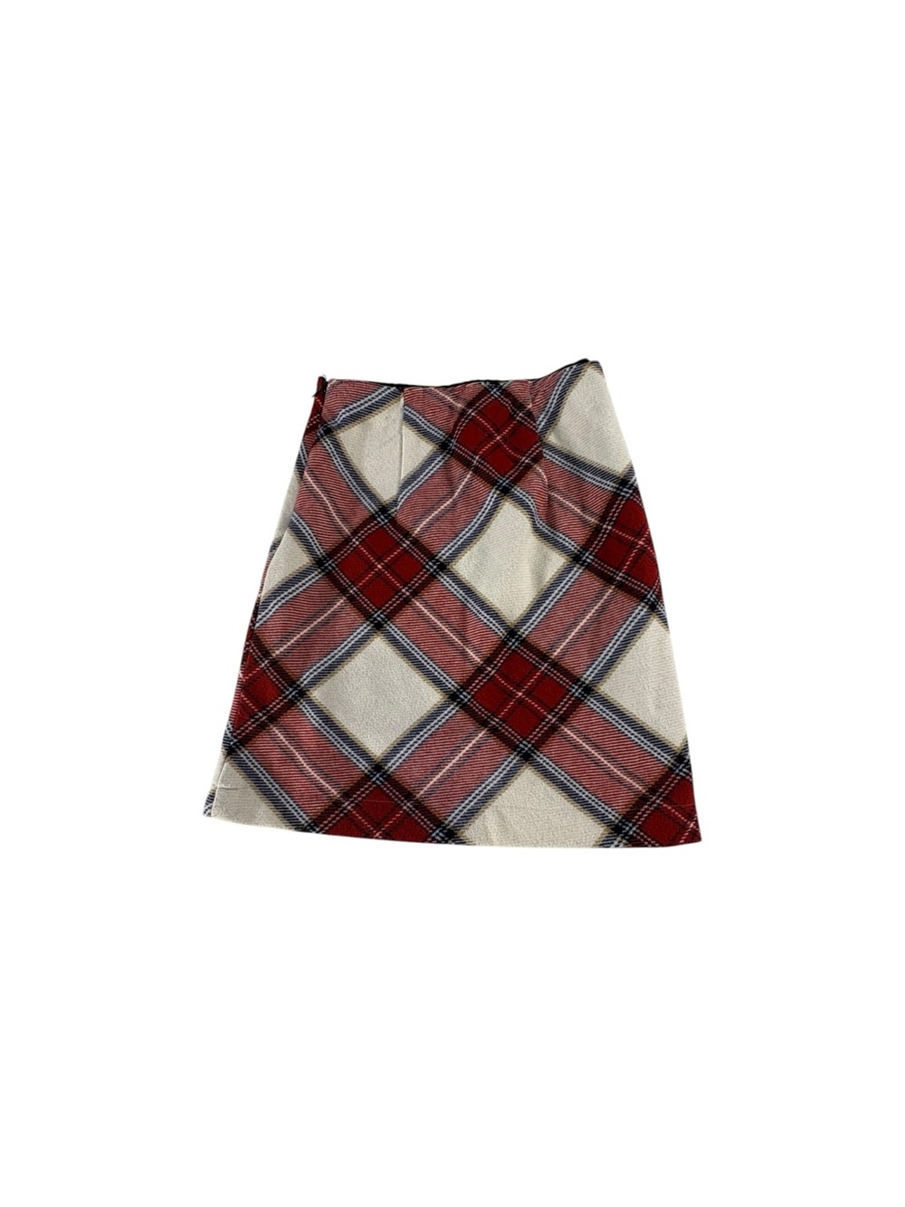 Abercrombie & Fitch Plaid Mini Skirt XS Red Cream Tartan Preppy Holiday
